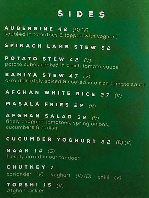 Kishmish Restaurant Menu