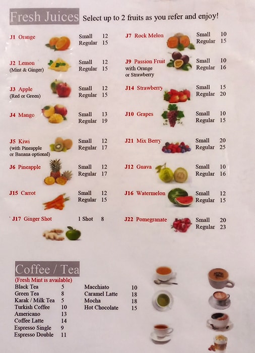 O Red Mango Restaurant Menu