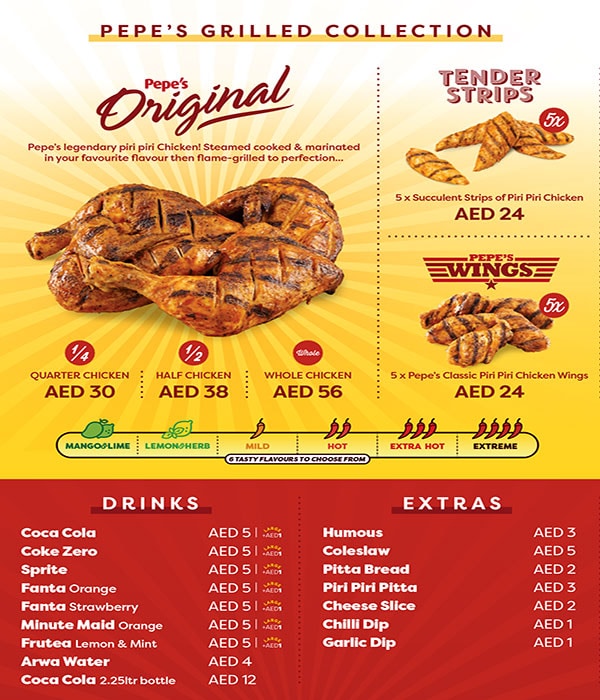 Pepe's Piri Piri Restaurant Menu