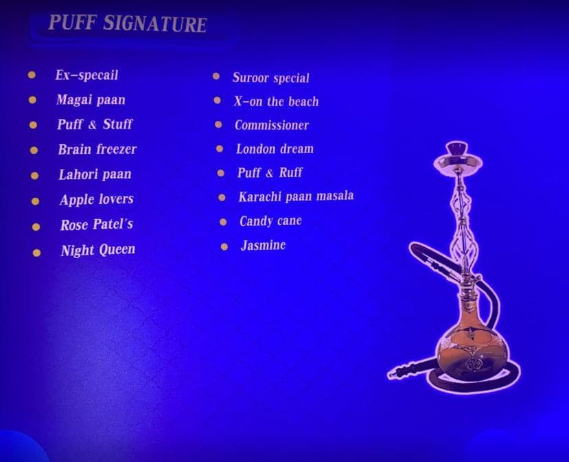 Puff Cafe Restaurant Menu