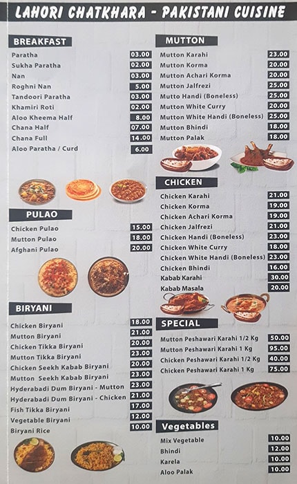 Salma's Biryani  Restaurant Menu