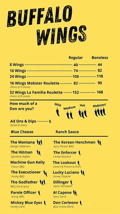 Wingsters - ونجسترز Restaurant Menu